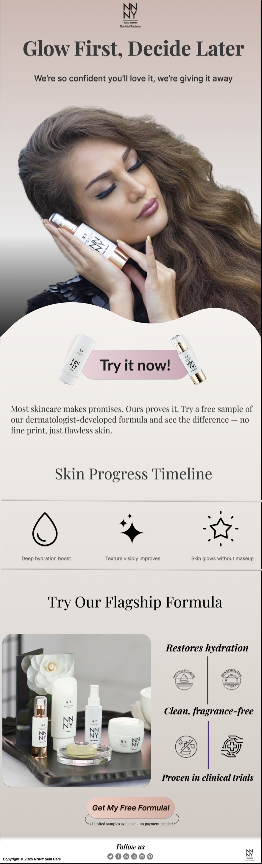 Free sample campaign email design for a skincare brand — CopySharks