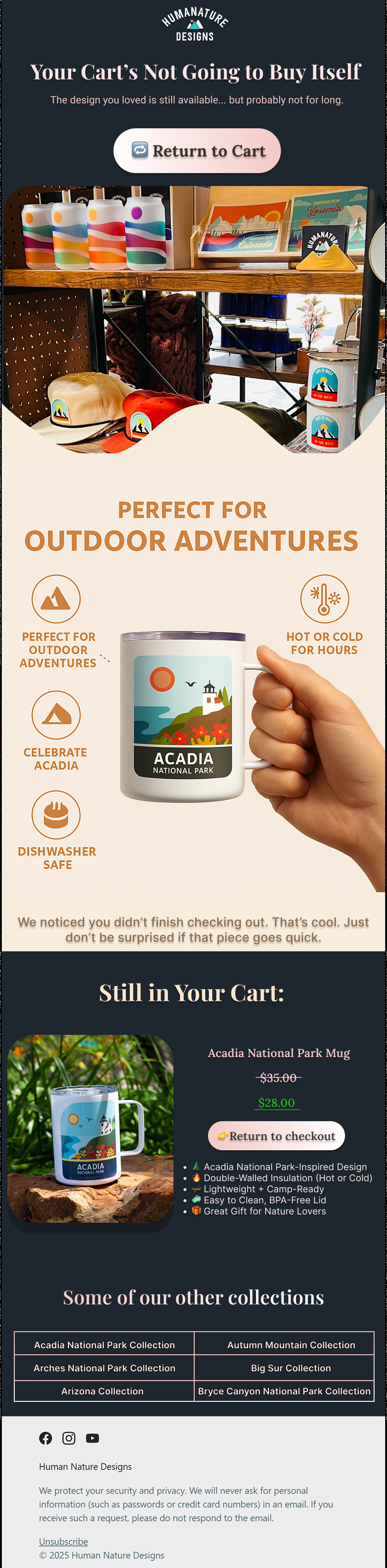 Browse abandonment email design for an apparel brand — CopySharks